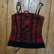 90s red & black mesh goth camisole (S)