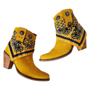 Dingo Mustard Yellow Suede Bandana Boots (8)