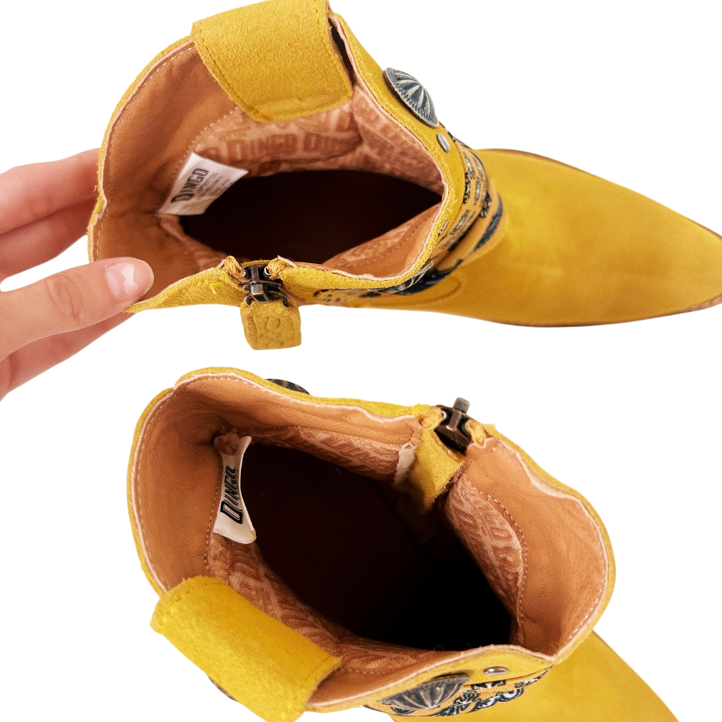 Dingo Mustard Yellow Suede Bandana Boots (8)