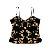 Vintage Beaded Silk Star Top (M)