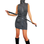 Gray Knit Belted Mini Dress (XS/S)