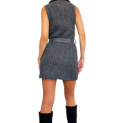 Gray Knit Belted Mini Dress (XS/S)
