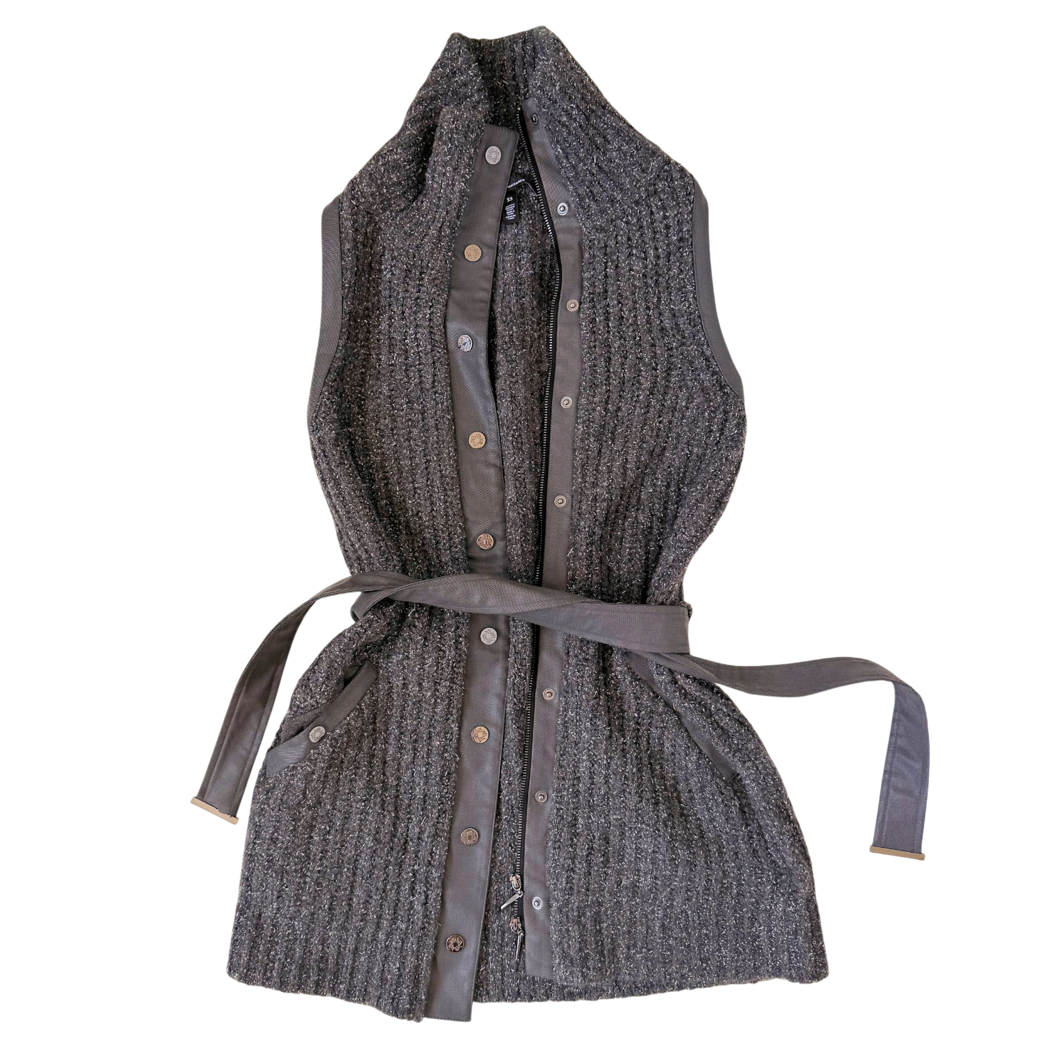 Gray Knit Belted Mini Dress (XS/S)
