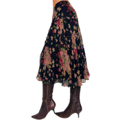 Ralph Lauren Silk Floral Midi Skirt (S)