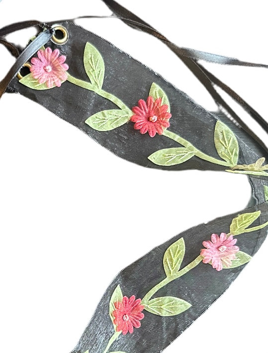Sheer Black Flower Belt