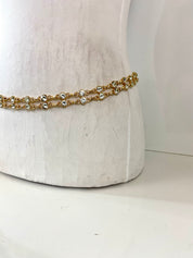 Rhinestone gold belt