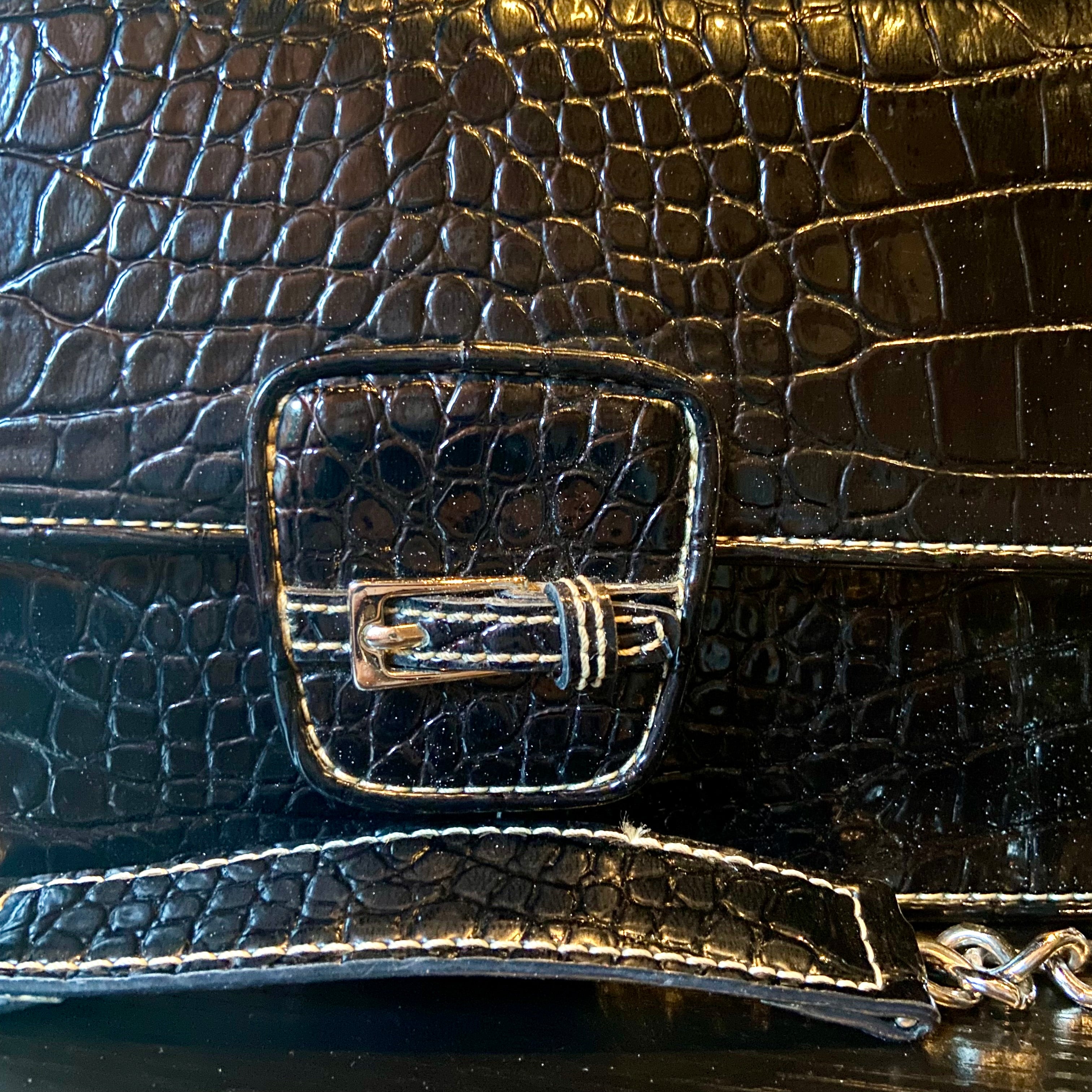 Vintage 2000's LIZ CLAIBORNE purse Croc Embossed...