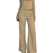 Vintage Tan Mid Rise Trousers (XS/S)