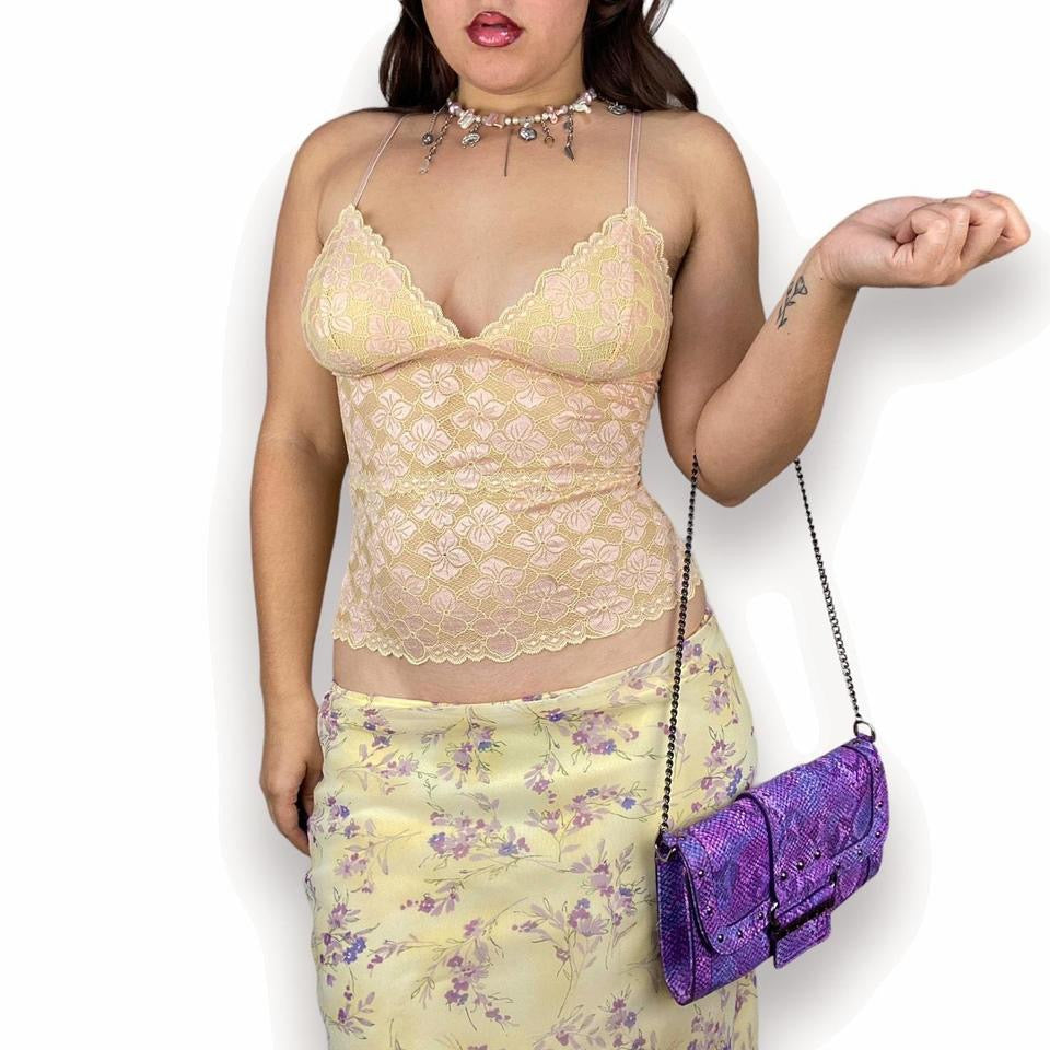 2000s Buttercream Lace Cami (S)