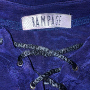 90s Slinky Midnight Blue Lace Up Top (S)