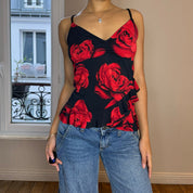 Vintage 00s Slinky Floral Cami Tank (S)