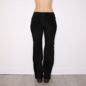 Y2K Black Suede Flare Pants (S/M)