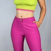 Upcycled Pink Butterfly Flares (M)