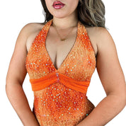 Y2K Creamsicle Lace Prom Dress (XS)