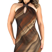 Caché Chiffon Pixie Hem Halter Dress (S)