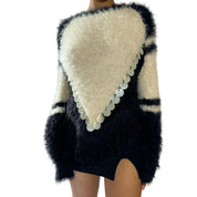 Italian vintage fur sweater with sequin (S/M)