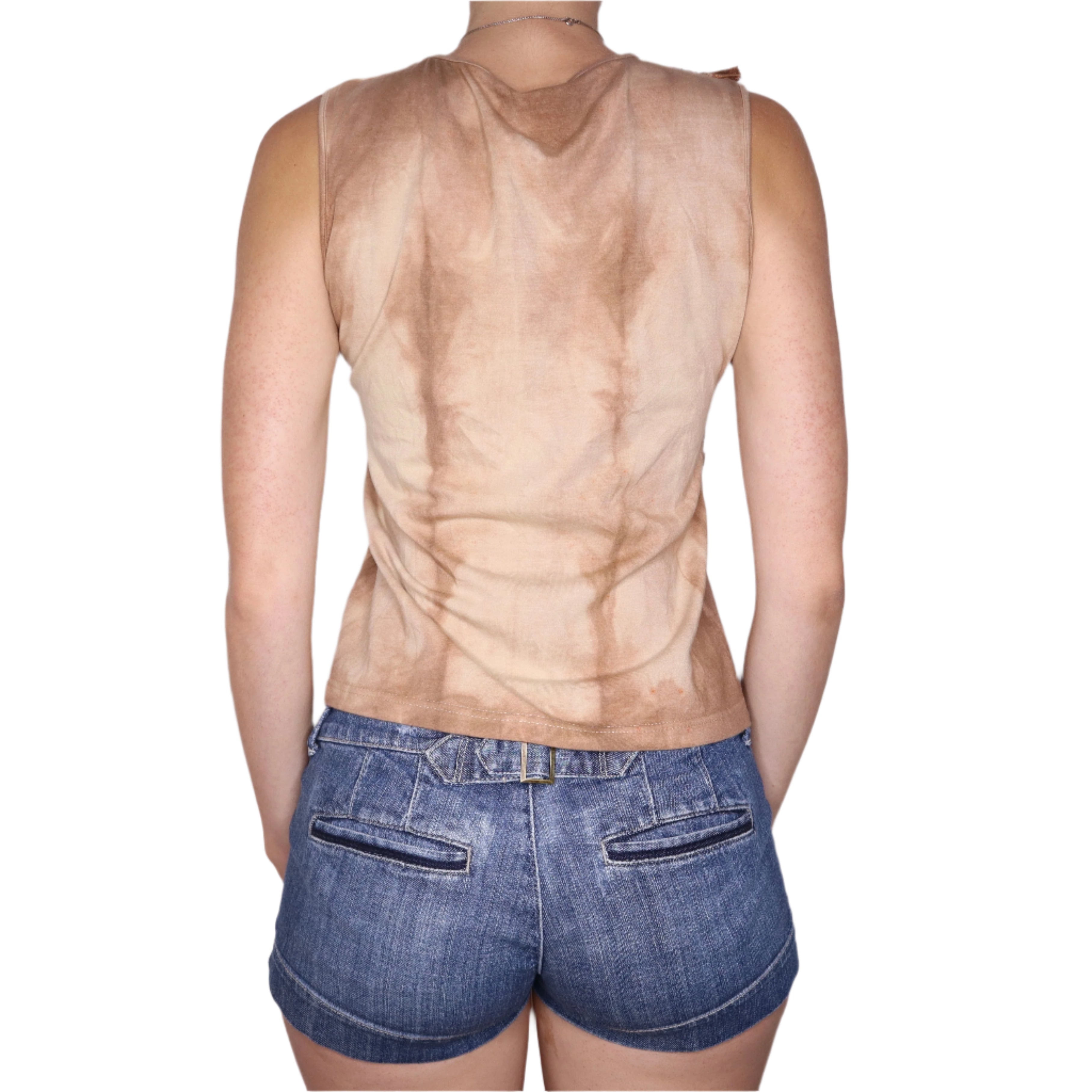 Y2K Italian Brown Tie Dye Tank Top (L)