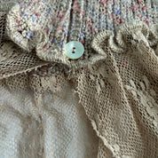 Zone Bleue Cream Rosette Cardigan (S/M)