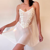 Y2K Ivory Slip Dress (S/M)