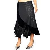 Lace & Velvet Patchwork Skirt (M)