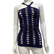 Vintage 2000s Y2K Subversive Cyber Purple Dress Top