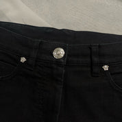 Versace black Denim Jeans capri mid rise and straight fit (S)