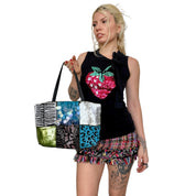 Animal Print Beaded Shoulder Bag