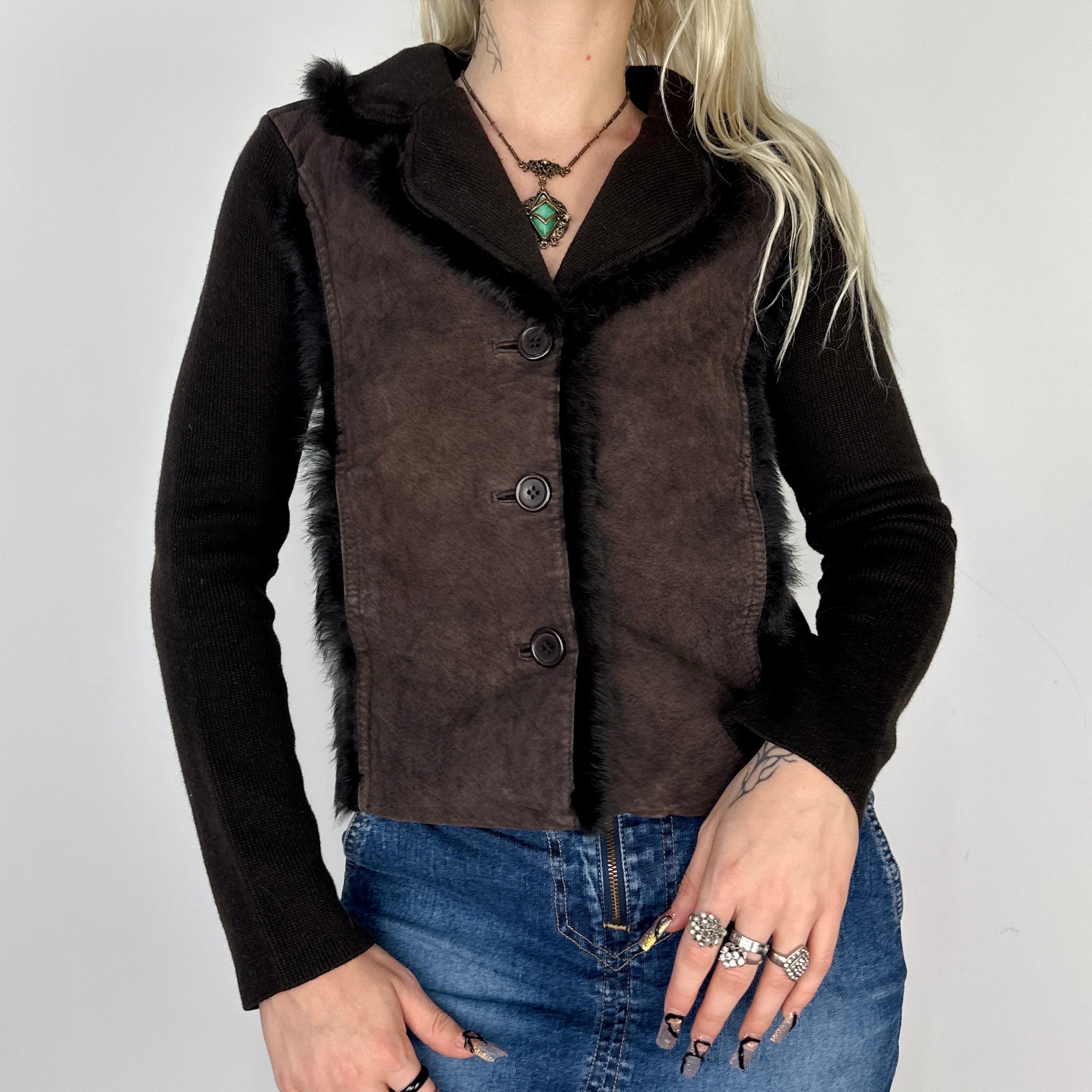 Vintage Leather Sweater (S/M)