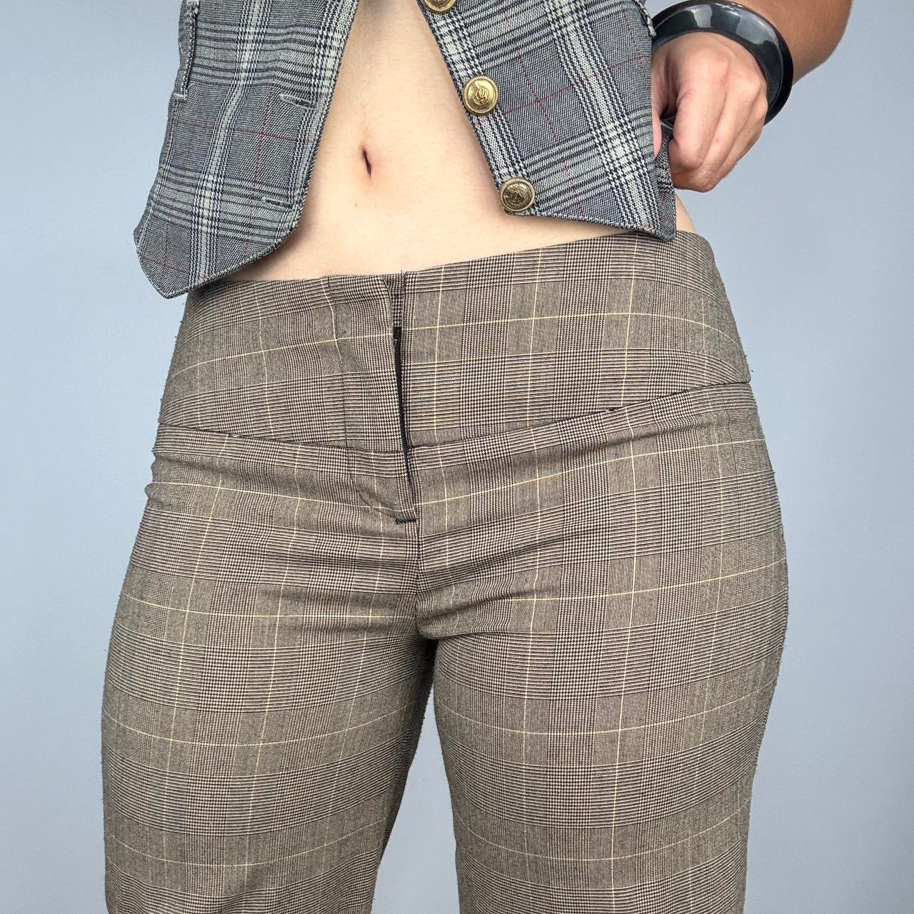 Brown Plaid Gaucho Capris (S)