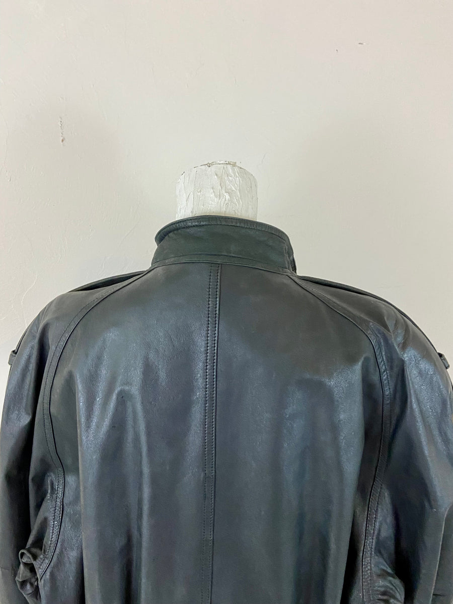 Vintage IOU Leather Collection Trench Coat — Holy Thrift