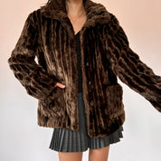 90s Furry Brown Coat (XL)