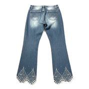 Y2K APOLLO jeans embroidered scalloped bottoms (7/8)