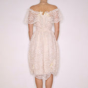 70s Angelic Cream Lace Dress (S)