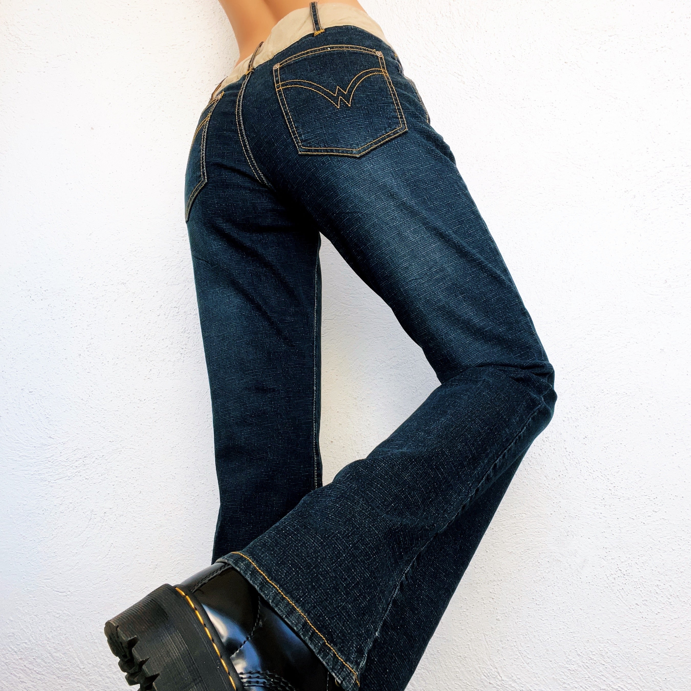Early 2000s Faux Suede Flare Jeans