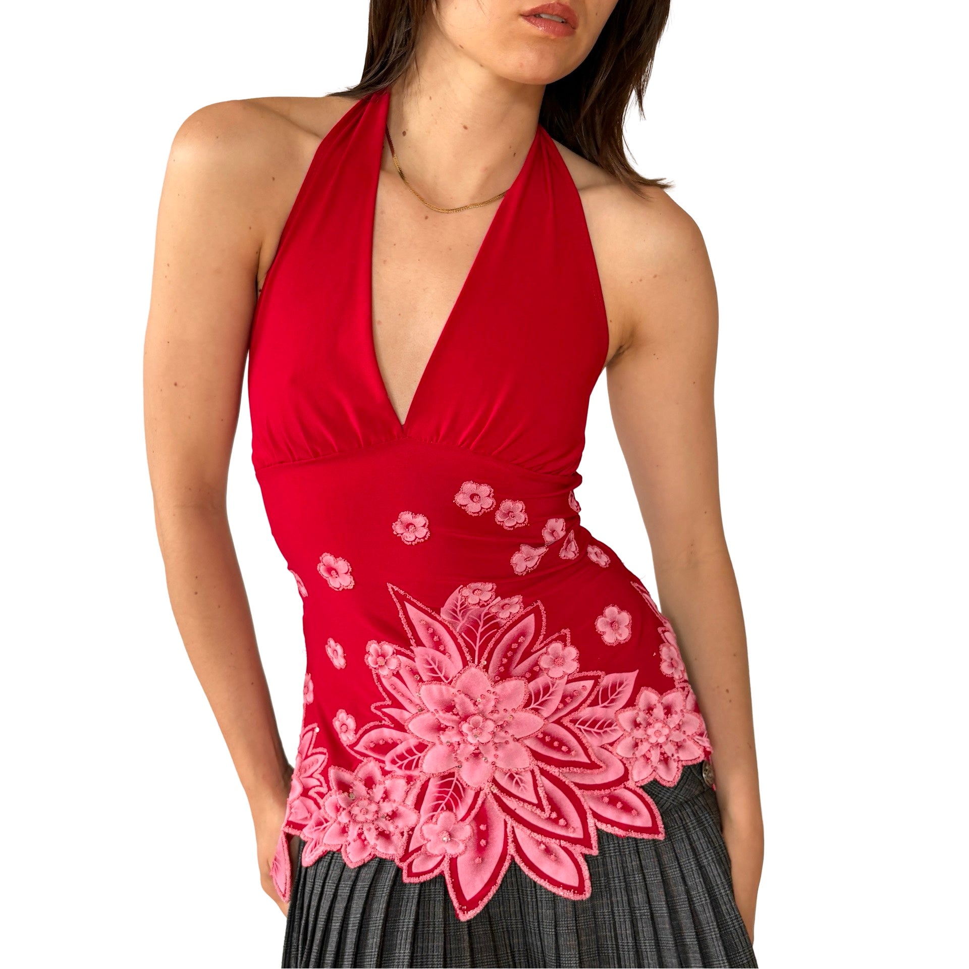 Y2K Cherry Blossom Halter (XS/S)