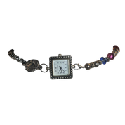 Silver Multicolored Beaded Watch Choker