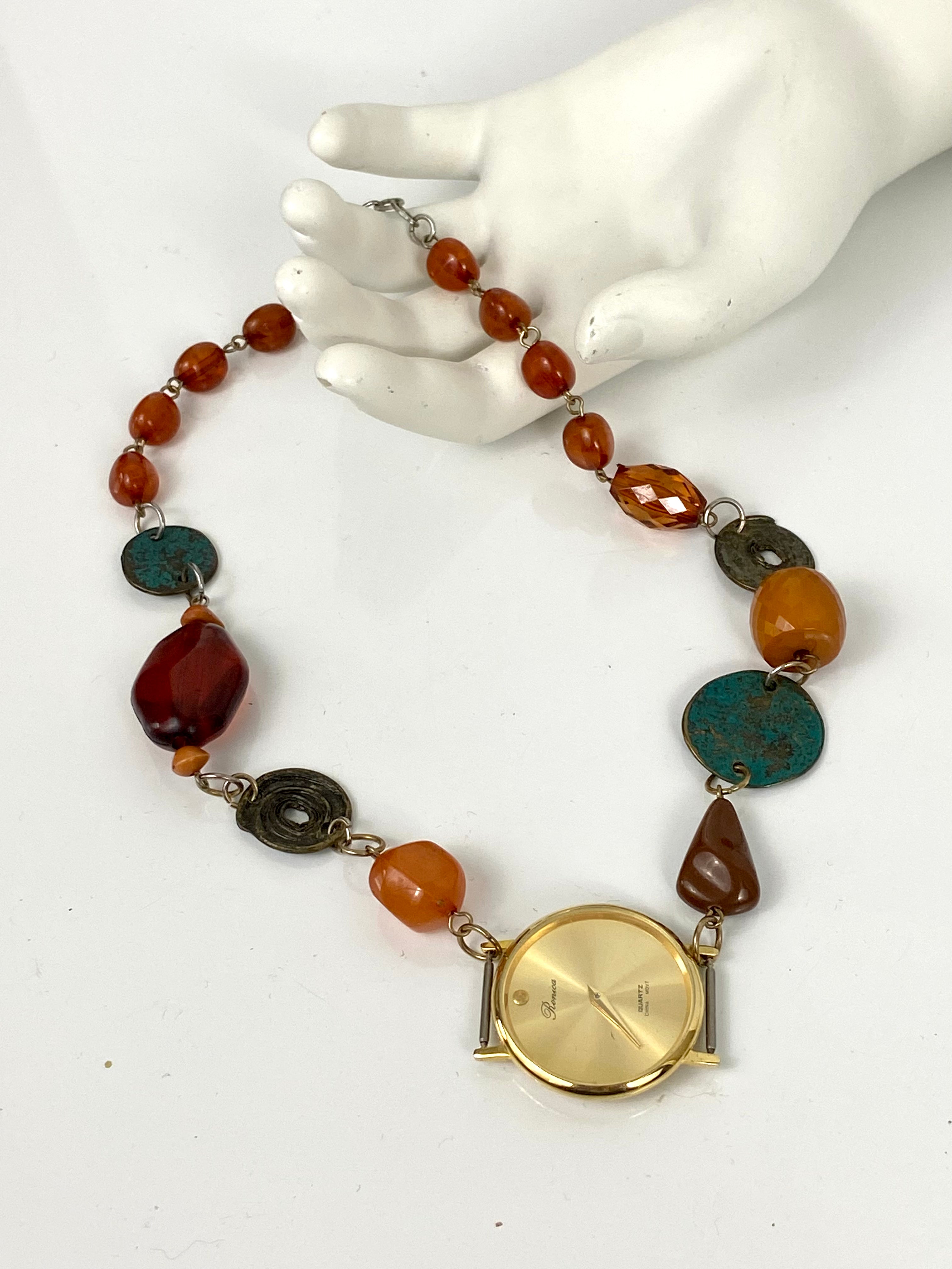 Multi colored beads watch ⏱️choker