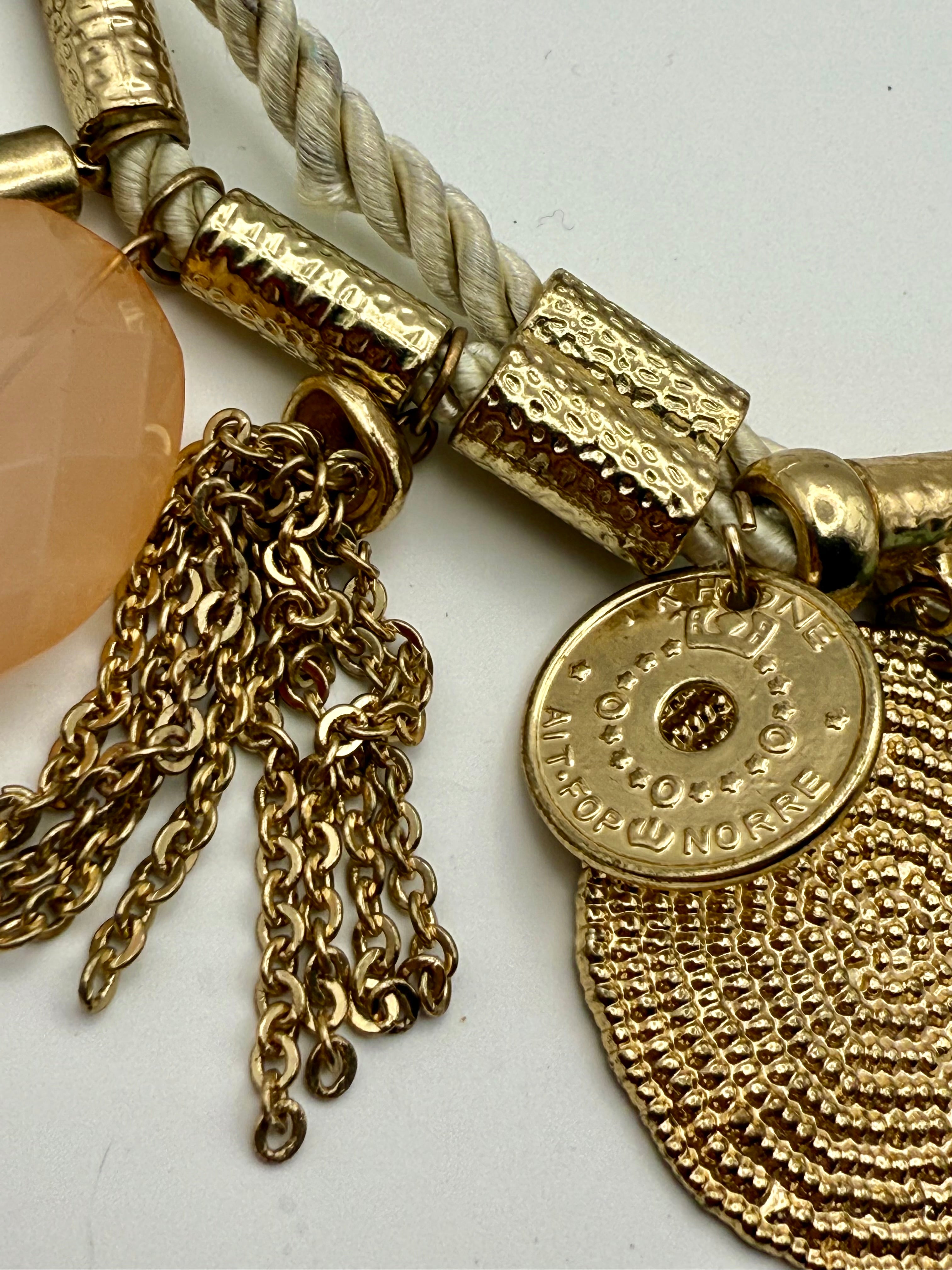 Gold Charm Rope Necklace