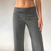 Y2K Gray Pinstripe Flares (M)