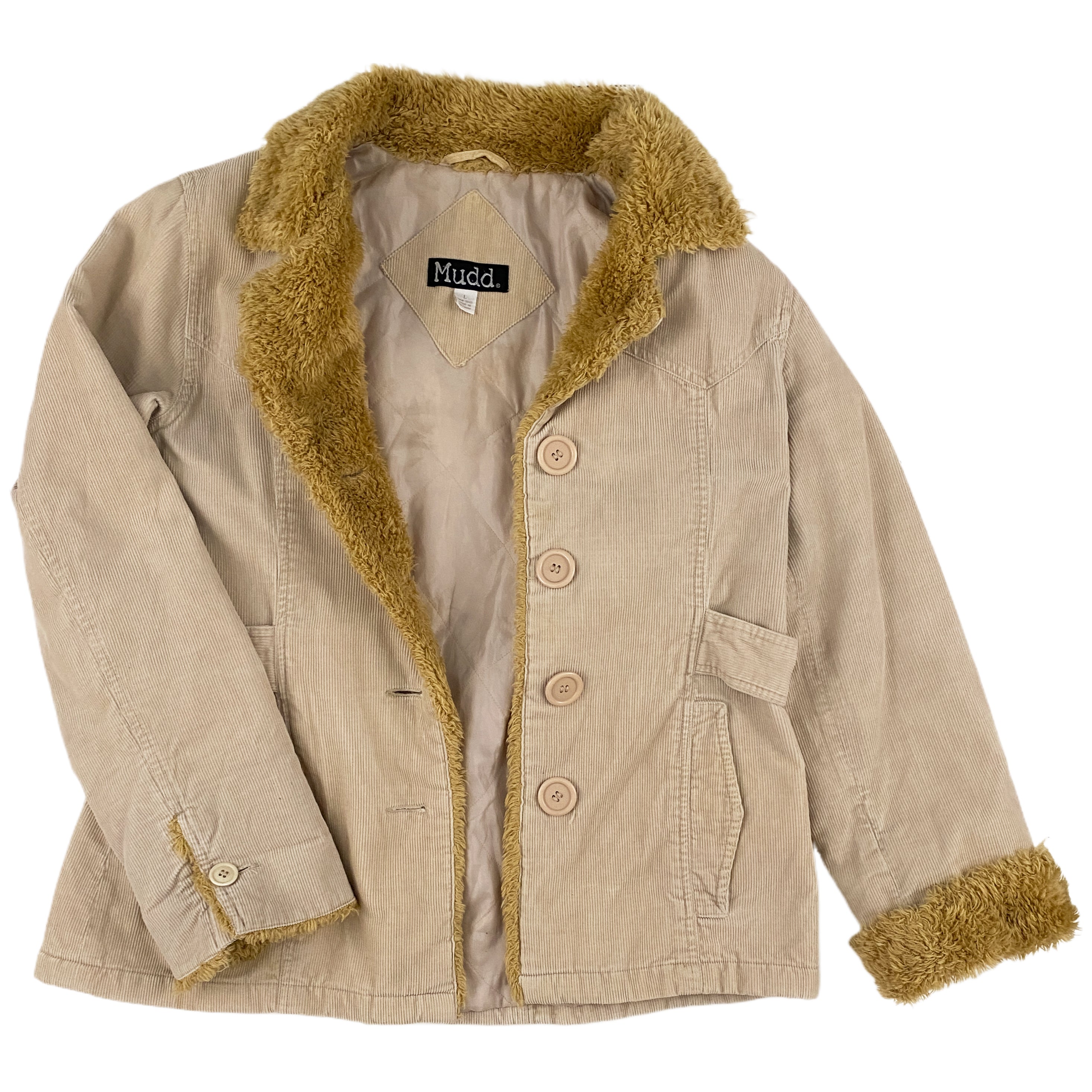 Mudd Corduroy Faux Fur Jacket (L)