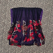 Y2K Embellished Mesh Overlay Strapless Bubble Top (M)