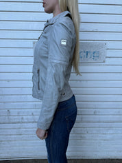 Vintage Italian Leather Cropped Moto Jacket (S)