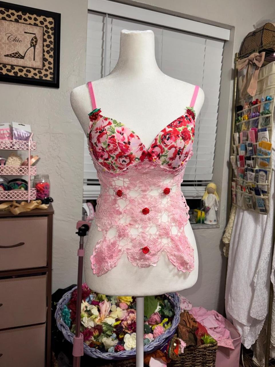 Fruity Floral Doily Top (S)