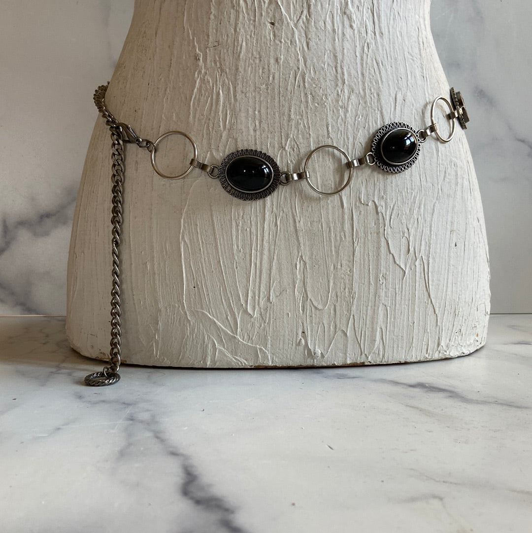 Black &vintage silver belt