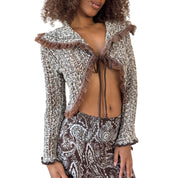 Vintage Tie-Front Knit Cardigan (S)