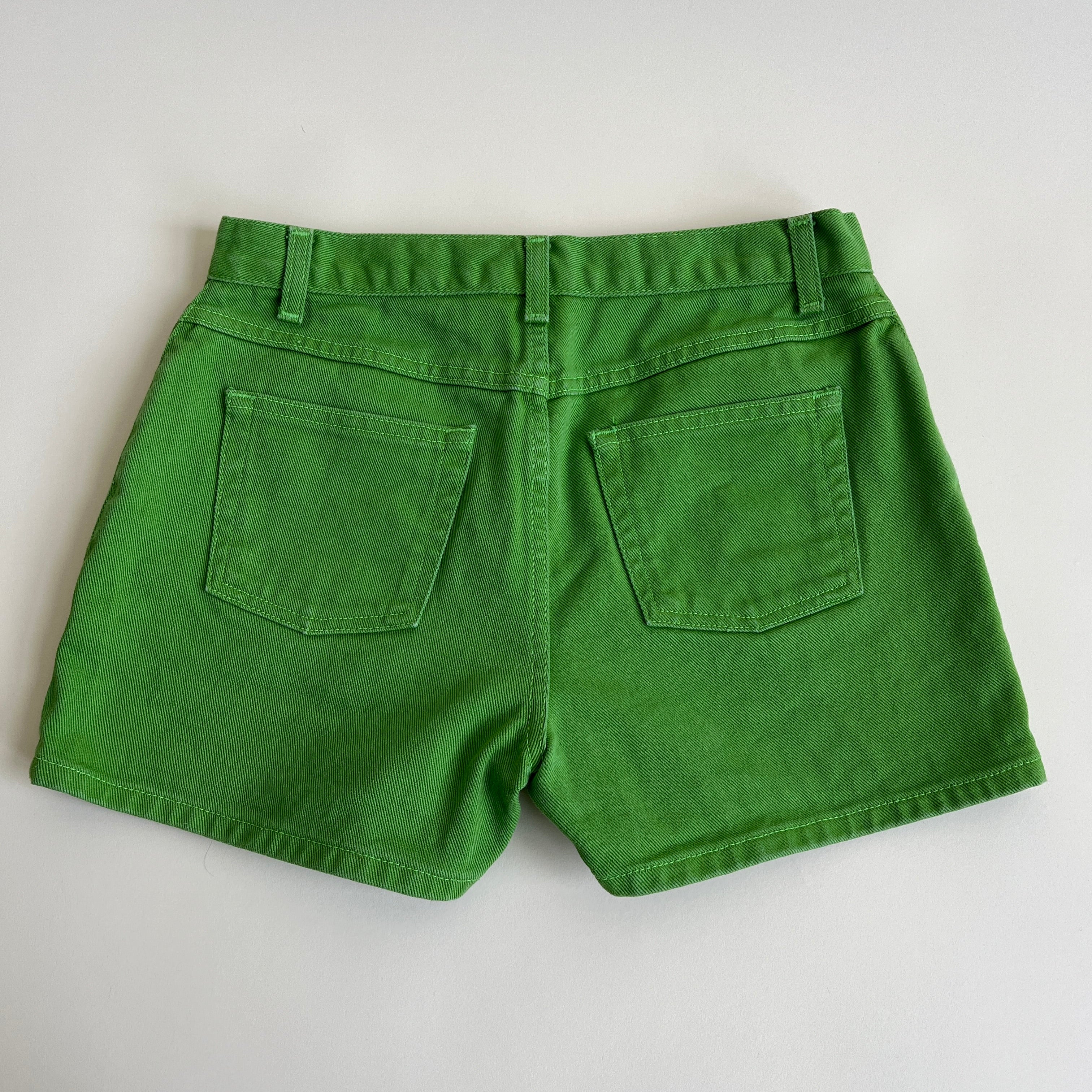 00s green mid rise denim short (M)