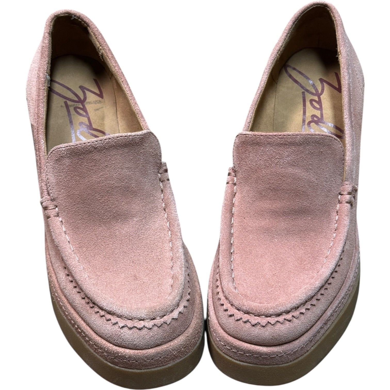 Baby pink Suede platforms (6.5)