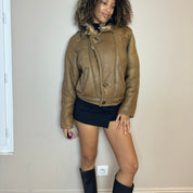 Vintage 90s Shearling Leather Jacket (S/M)