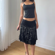 Vintage Italian Mesh Sequin Skirt (S/M)