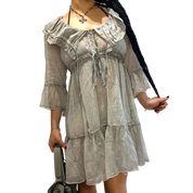 Vintage Italian Cotton Milkmaid Floaty Dress (M)